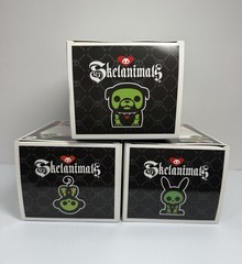 NEW Skelanimals Glow In The Dark Jack, Marcy & Max Collectible Vinyl Figures (3)