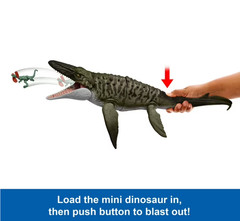 Jurassic World Rebirth Bite N Blast Mosasaurus Action Figure Mini Dilophosaurus
