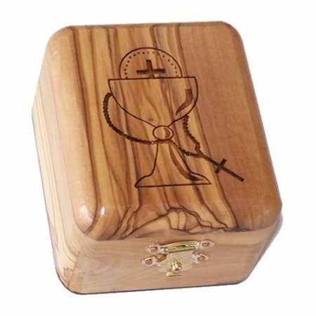 First Communion Box – Rosary Box – Bethlehem Olive Wood (Communion By Laser)