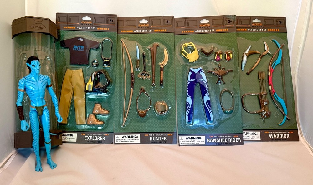 Disney Pandora Avatar Maker BUNDLE – Na’vi Figure + ALL 4 Sealed Accessory Sets