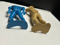 Vintage Marx Plastic Baseball Football Action Figures 60’s Lot of 2