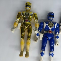 Vintage Bandai MMPR 8in Power Rangers Figures Lot Yellow Blue Black Pink