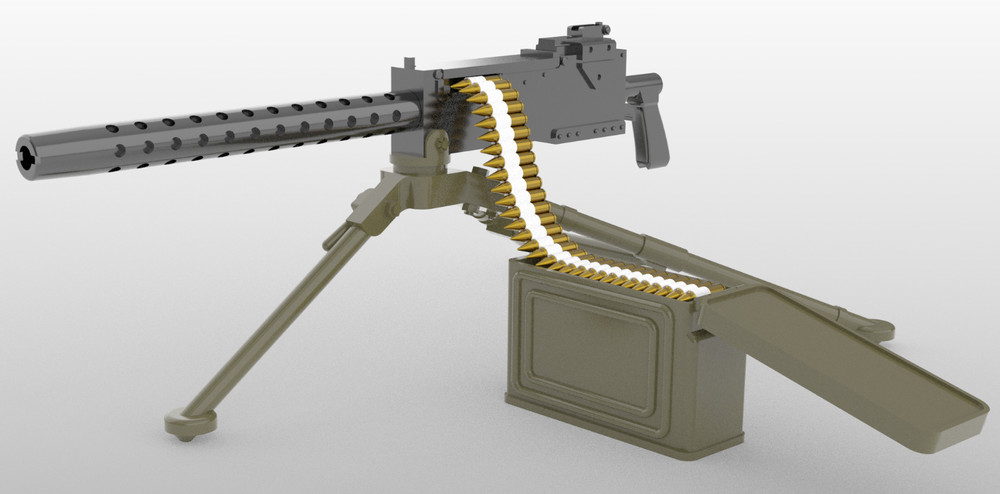 1/16 Scale Battleground M1919A4 30 Cal Machine Gun – M2 Tripod Mount