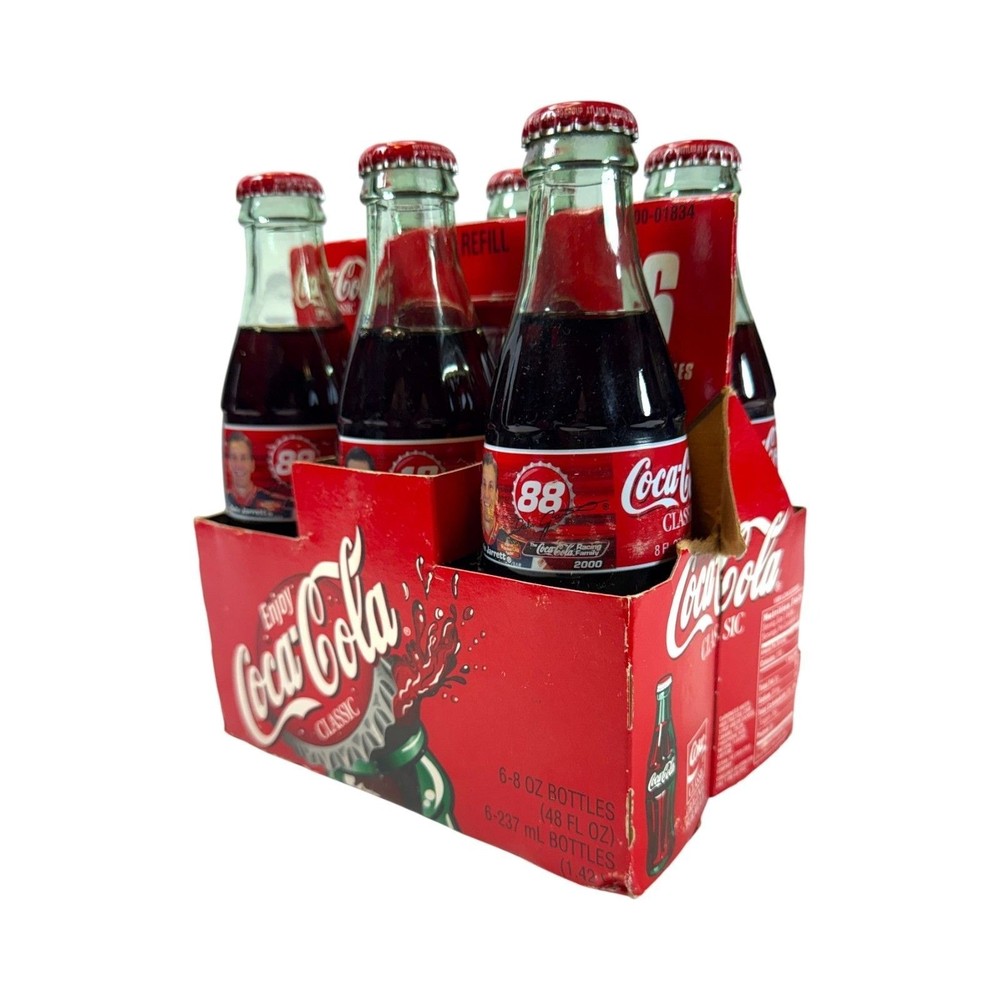 2000 Coca-Cola Classic NASCAR Dale Jarrett #88 6-Pack 8oz Full Unopened Bottles