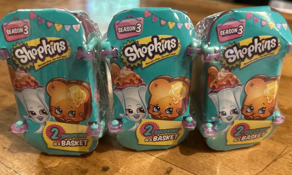 3 Shopkins 2 Pack Basket Season 3 LIMITED EDITION AUTHENTIC Moose FACTORY SEALED