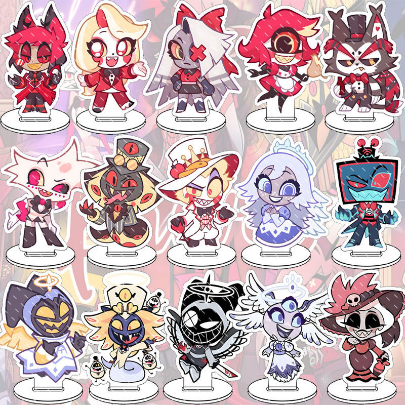 8CM Hazbin Hotel Husk Adam AD Acrylic Stand Figure Model Collection Standee