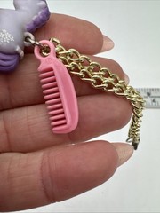 Vtg My Little Pony Mini Charm Purple W/ Comb For Bracelet Necklace Rare Hasbro