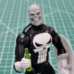 Custom Resin Skull Head 1:12 Scale Legends Classified Punisher Black Mask