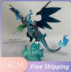 Pokemon Mega Charizard X Action Figure Black Charizard Anime Figurine PVC 7 Inch