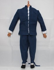 1/6 Long Sleeve blue Chinese-style Costume Kung Fu suit for 12″ figure ❶USA❶