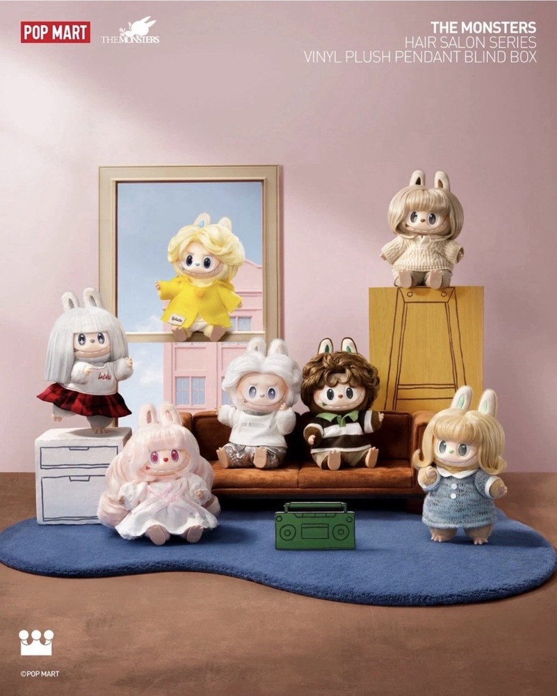 Authentic The Monsters Hair Salon Series Vinyl Pendant Blind Box 6pcs Set