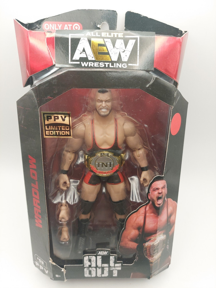 AEW Wardlow All Out PPV Limited Edition Figure #03 TNT Belt NEW Box Damage