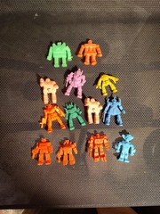 Lot of 13 Total Vintage Robot Mini Figures 11 Soft Eraser And 2 Hard Plastic Toy