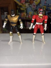 Vintage Bandai 1990s Power ranger Figure Lot. Zeo Black And Gold & Red Turbo!