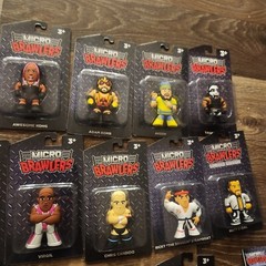 Micro Brawlers Lot Of 17 New Adam Bomb,lex Luger Etc Etc Mixed Low WWE,TNA,AEW