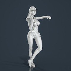 Unpainted Painted resin figurine. Woman girl service worker 1/18 1/24 1/43 1/32