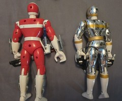 1998 Power Rangers In Space 8″ Red, Blue, Silver Astro Armor (READ DESCRIPTION)