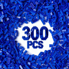 300Pcs Building Brick Bulk, White Bulk Bricks with 5 Sizes, Compatible with Lego
