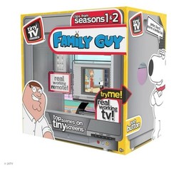 Tiny TV Classics Family Guy Real Working Mini Television Season 1 & 2 Clips NIB