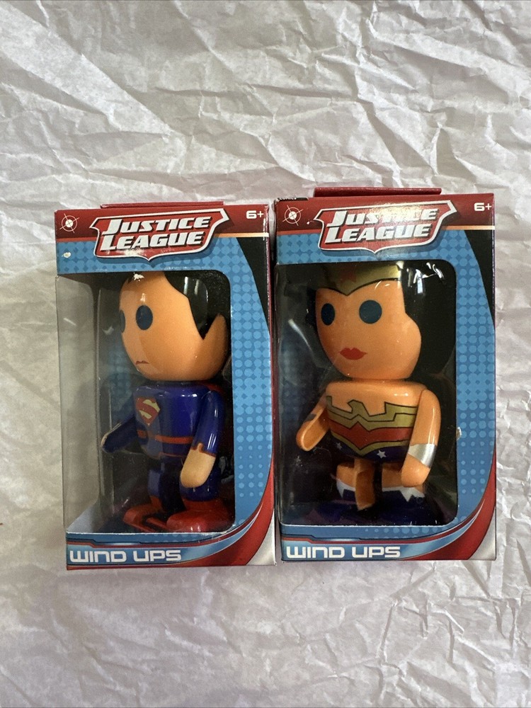 DC Comics Justice League Superman & Wonder Woman Wind Ups Figure Set NEW