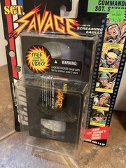 Vintage Gi Joe Coloring Book And Promotional VHS Tapes And Sgt Savage Backers