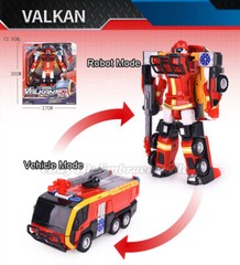 Tobot V Valkan Athlon Fire Engine Transforming Robot Vehicle Action Figure Toy
