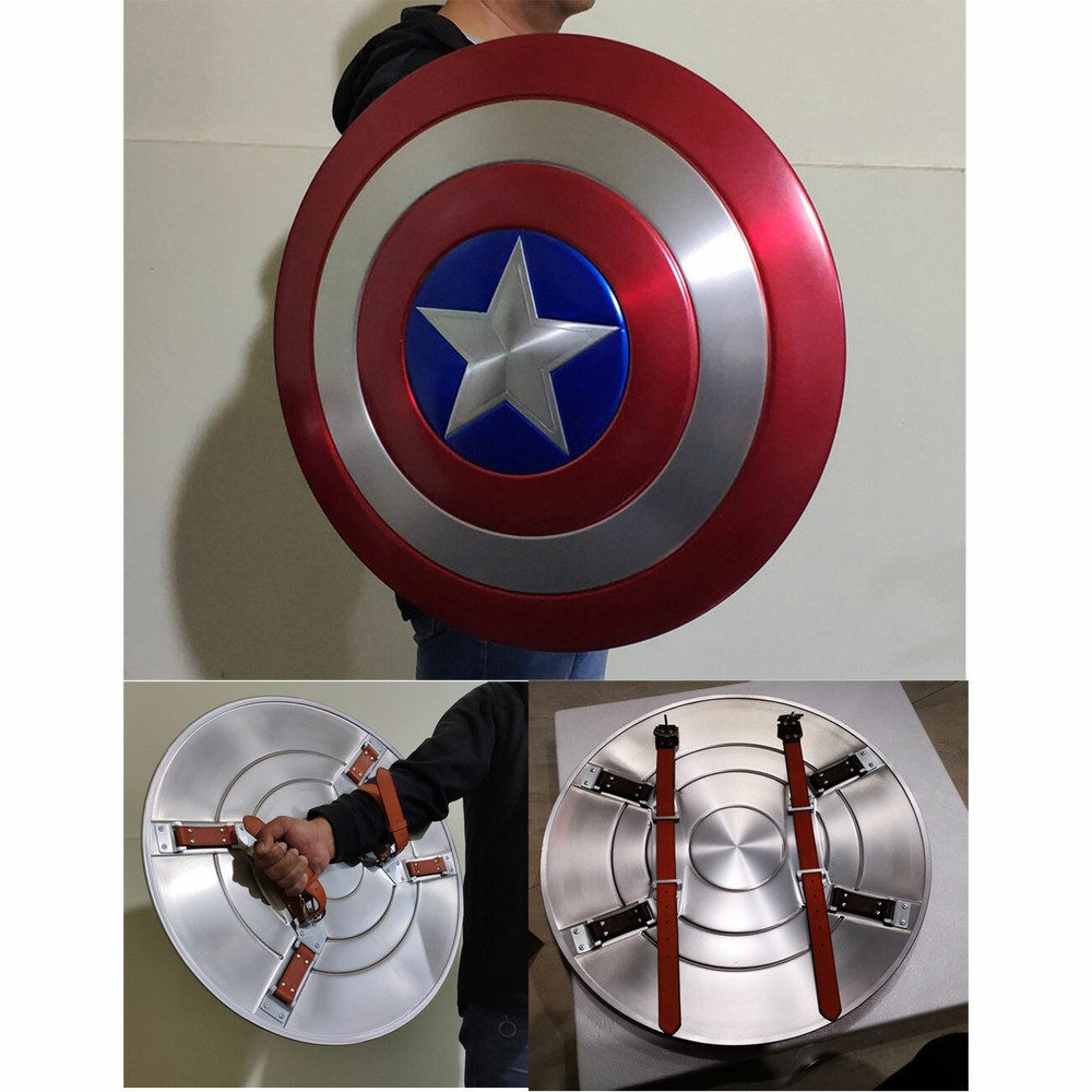 Captain America 1:1 Scale Shield Model Aluminium Alloy Painted Figure F Cosplay