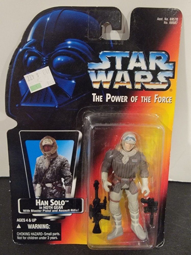 Star Wars Power of the Force Han Solo in Hoth Gear w/ Blaster Pistol & Rifle
