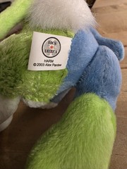 Alex Pardee’s Harm Blue Green & Pink Plush Bunny 2003 With Tag Alex Pardee