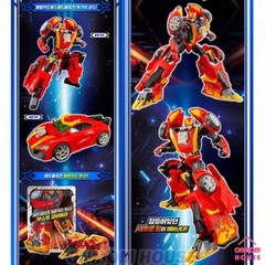 Metal Cardbot S RED BLITZ Transformation Muscle Car Action Figure Toy 2024