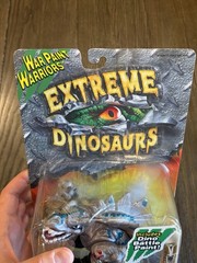1997 Mattel Extreme Dinosaurs Savage STEGZ War Paint Warriors – New In Package!