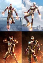 Marvel Avengers Iron Man Mark 42 MK42 Ironman Toy LED Light Action Figure Model