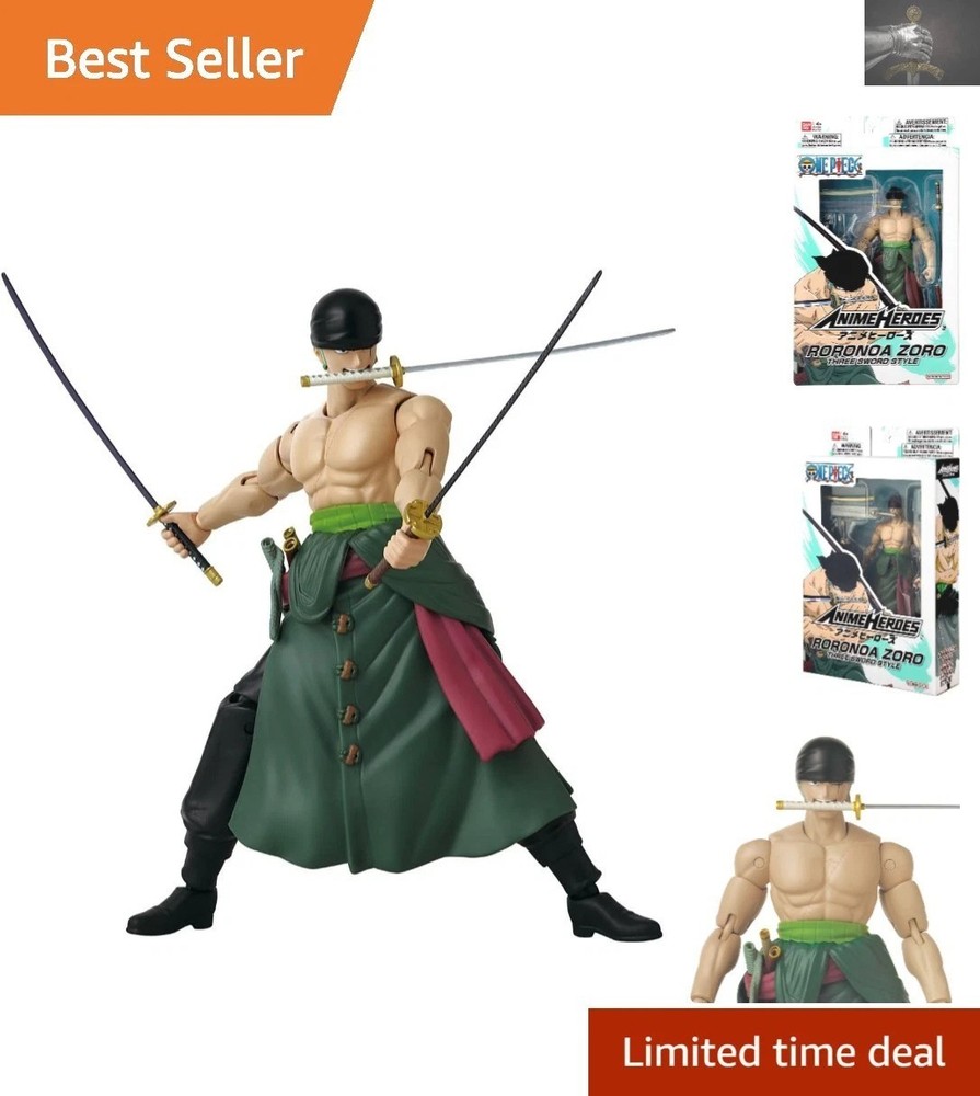 Collectible Roronoa Zoro Action Figure – 6.5” Anime Hero in Three Sword Style