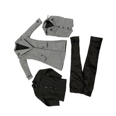 12 Inch 1:6 Scale Male Soldier Toy Gray Coat Set Clothes Model CC307