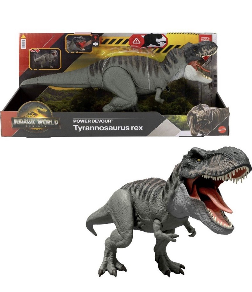 Large Jurassic World Rebirth Power Devour Tyrannosaurus Rex Dinosaur Figure NEW