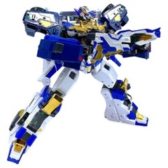 Metal Cardbot S Blue Cop Trinity 3 cars transform into one robot 11.8″ x 5.3″