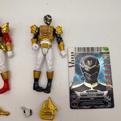 Power Rangers Mega force Red & Black Ranger Figures Cards Weapons Bandai Figures