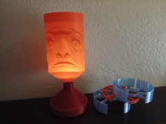 Retro Master Control MCP statue / lamp Glow Rd 3D Printed for Tron vintage style