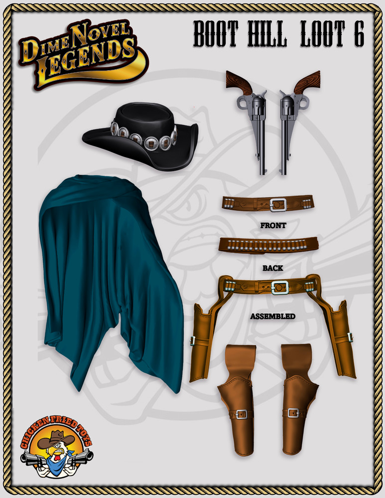 Dime Novel Legends 1:18 scale (4″) Boot Hill Loot pack #6