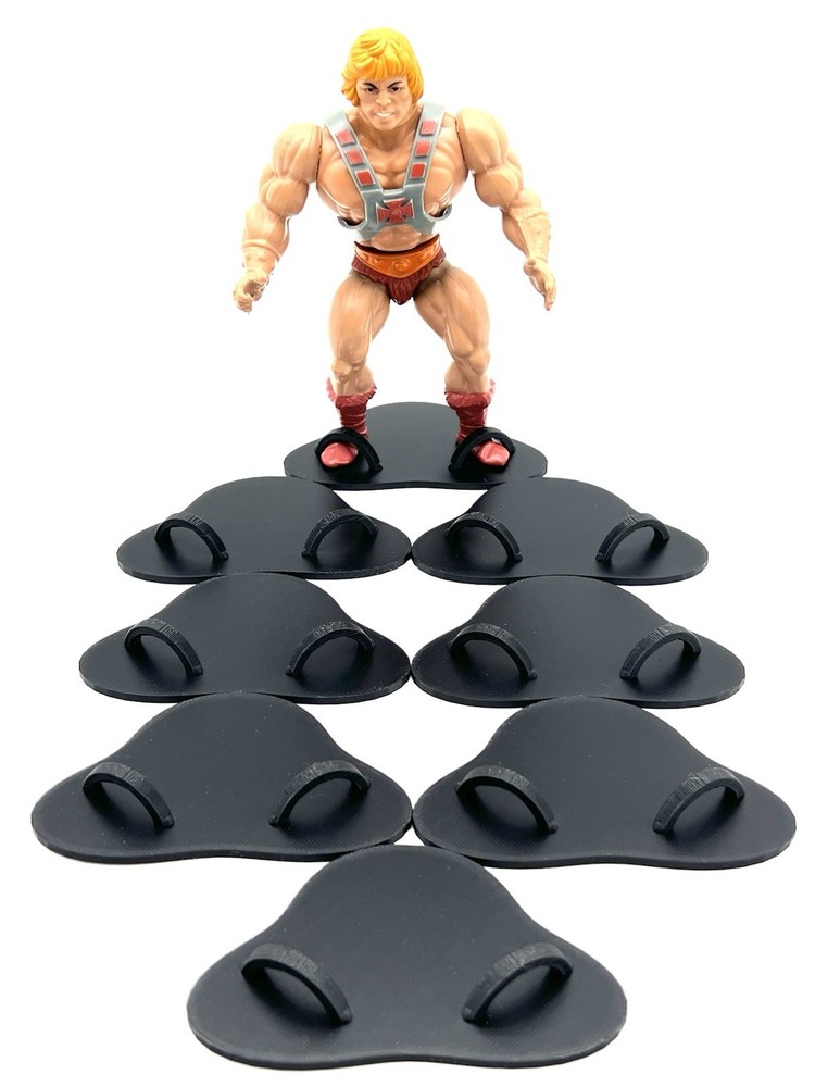 LOT OF 8 CUSTOM STANDS FIT 5.5” VINTAGE MOTU FIGURES. SHIPS FREE!