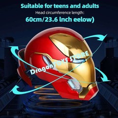 Iron Man Mk50 Friday Helmet Autoking 1/1 Wearable Helmet Cosplay LED Gift