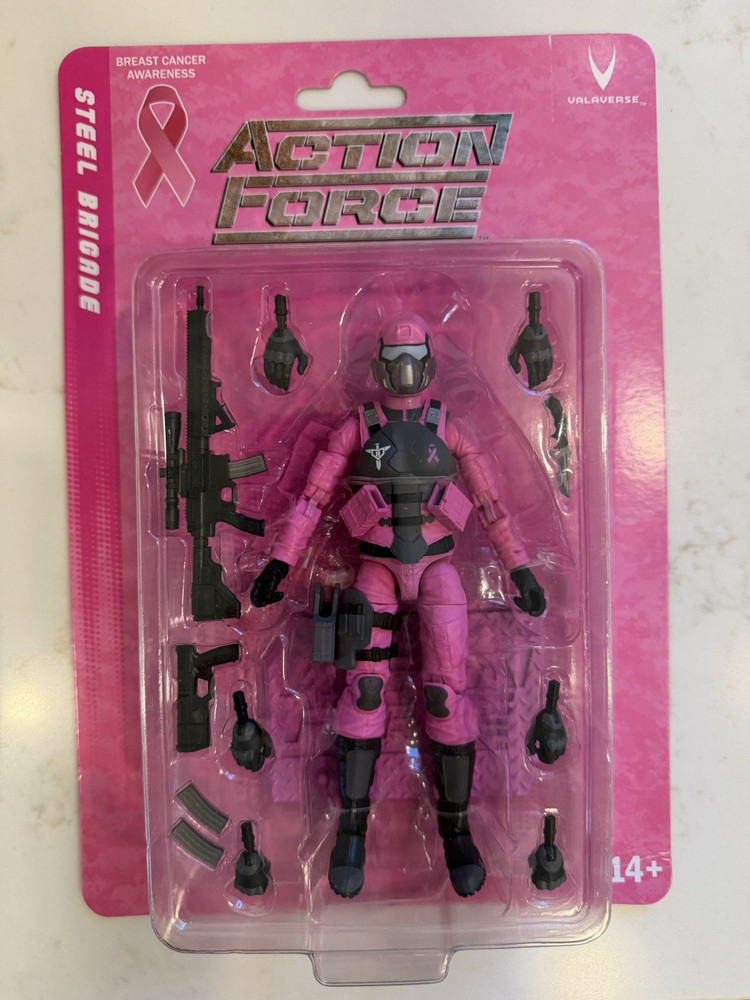 Valaverse Action Force Steel Brigade Breast Cancer Awareness Brand New, Sealed