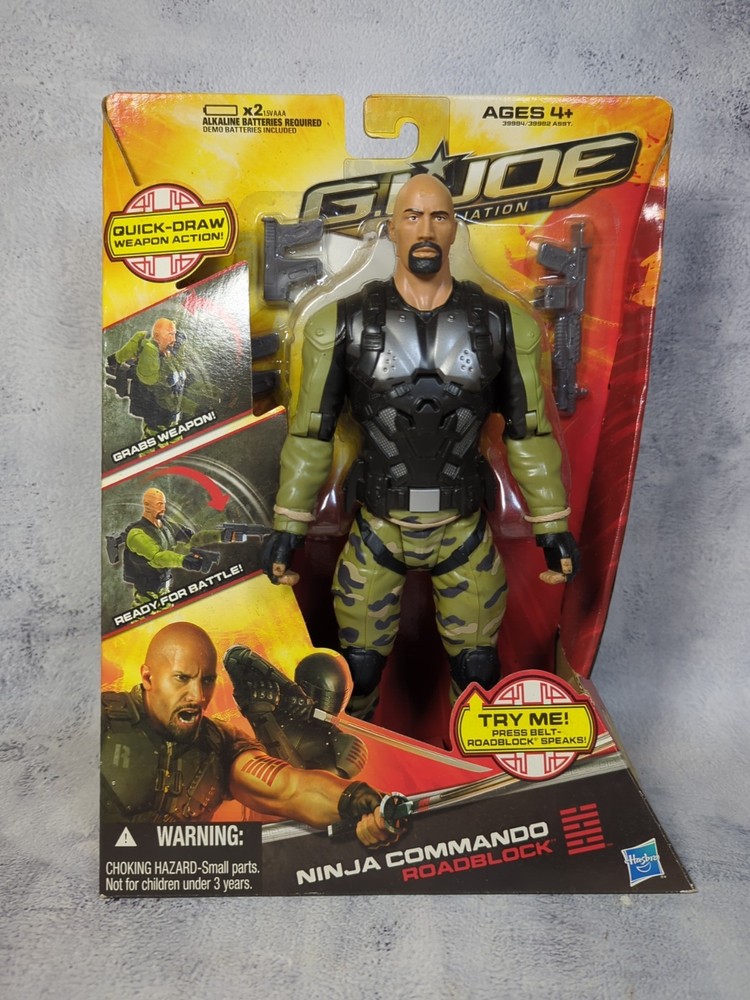 G.I Joe Retaliation Movie Ninja Commando ROADBLOCK 10″ Action Figure The Rock