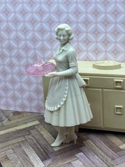 1:24 1950 Dollhouse Hostess Homemaker Inspired by Marx with Flamingo Platter