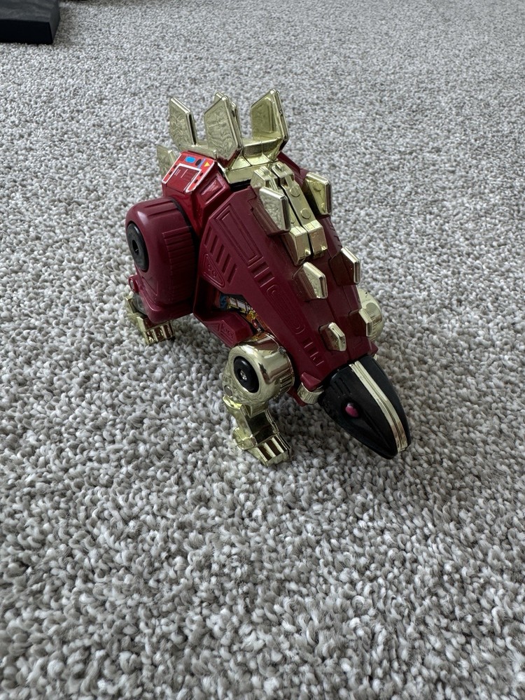 Vintage G1 Transformers Dinobot Snarl 1985 Hasbro Takara Stegosaurus Red Gold