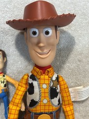 Pixar Disney Toy Story Thinkway 15″ Woody Doll & Hat + Woody Figure (Works)