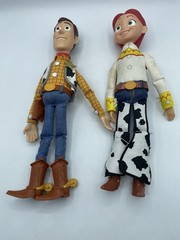 Vtg DIsney Pixar Toy Story Thinkway Toys Woody Jessie Pull String Dolls No Hats