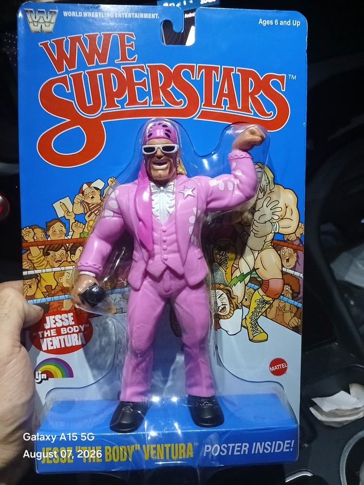 Mattel WWE Superstars Jesse “The Body” Ventura Blue Card Figure + Poster LJN NEW