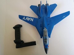 VTG 1989 Hasbro Flying Fighters? Blue Navy Jet Plane WORKS RARE LOUD HTF