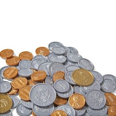 Realistic Play Money Set for Kids – 96 Plastic Coins for Learning & Play